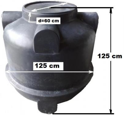 1 m3-es műanyag szennyvíz tartály, lépésálló tetővel